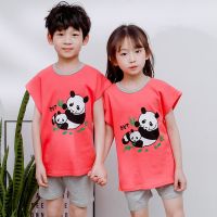 2023 Kids Summer Sets Clothing Baby Girl Cotton pajamas Short Sleeve Boys Sleepwear Animal Zebra Panda Pyjamas Set 2 to 10 Years