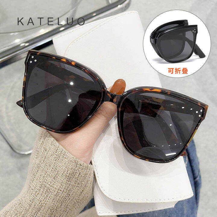 มีกล่อง-kateluo-tr7501-unisex-แว่นกันแดด-p-olarized-tr90เบาสแควร์กรอบพับ-night-vision-แว่นตา