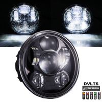 ☈สีดำ5.75ไฟหน้า LED นิ้ว5 3/4 Led DRL 45W ไฟหน้ารถจักรยานยนต์สำหรับ Sportster 883 XL883 FXCW