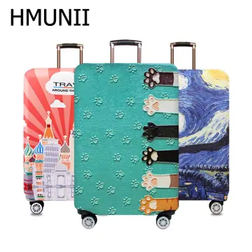 Travel Essentials Luggage Protective Cover Blue Letter Print 18-32 Inches  Traveling Accessories Trolley Elastic Suitcase Case - AliExpress