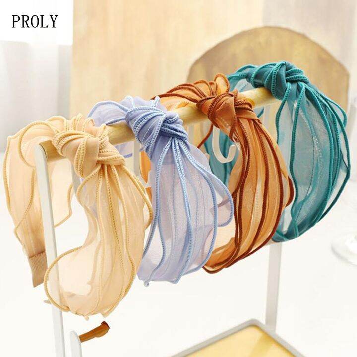 proly-ที่คาดผม-women39ใหม่-s-ที่คาดผมสีทึบลูกไม้ที่คาดผมฤดูใบไม้ผลิฤดูร้อนผ้าโพกศีรษะอุปกรณ์ตกแต่งผมประดับพลอยเทียมสด