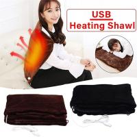 {Warm scarf}USB ผ้าห่มอุ่นไฟฟ้าความร้อนที่อบอุ่นกำมะหยี่ผ้าคลุมไหล่เสื้อกันหนาวหมวกฤดูหนาวสำนักงานปกขาผ้าพันคออุปกรณ์