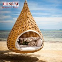 Support customization Outdoor rattan water drop sofa swing birds nest hanging cage indoor balcony hanging basket ins net red lazy furniture