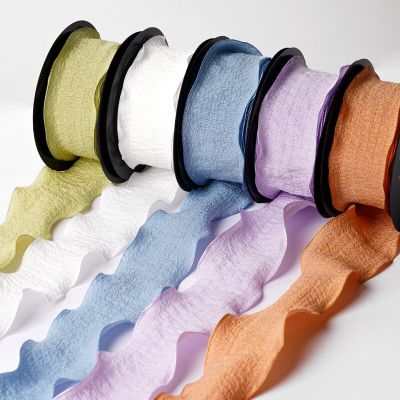 5 Yards/Roll 38mm Colorful Wavy Edge Cotton Ribbon for Gift Packing Bouquet of Packaging DIY Hair Bowknot Wedding Decoration Gift Wrapping  Bags