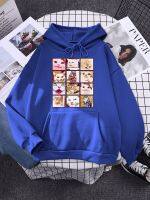 12 Meme Cat Facial Expression Packs Mens Hooded Quality Comfortable Sweatwears Daily Simple Tracksuit Street Hooded Sportswear Size Xxs-4Xl