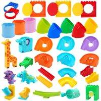 Big Building Block Pipeline Track Straight Elbow Ball Accessories DIY Freely Educational Toy For Childrens Recognition Training Building Sets