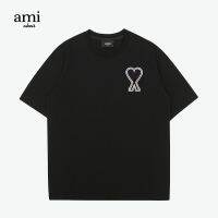 ❣☈Ami Akeis เสื้อยืดแขนสั้นทางการสำหรับผู้ชายและผู้หญิง,เสื้อยืดคู่หลวม2023ฤดูใบไม้ผลิคอกลมเสื้อคอตตอนแบรนด์