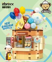 Creative DIY Kumamoto Bear Street View Ice Cream Shop Building Block City Model Bricks Boys Girls Children Toys Adult Gift