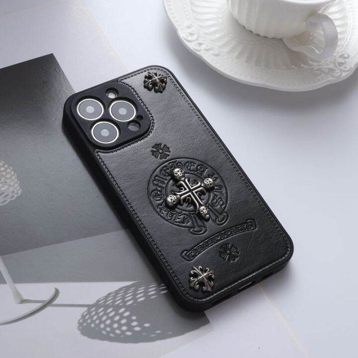 เคสโทรศัพท์มือถือหนัง-ลายหัวกะโหลก-หัวใจ-สีโครม-สําหรับ-iphone-13-13promax-12-12pro-max-11pro-max-xs-max-xr-7p-8plus