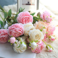 YESPERY ดอกกุหลาบปลอมหัว Peonies ดอกไม้ผ้าไหม Weddin ตกแต่งดอกไม้ปลอม