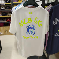 ใหม่MLBแขนสั้นเสื้อยืดสำหรับทั้งหญิงและชายเกาหลีเช่นGraffitiพิมพ์NY Yankeesคนรักเสื้อครึ่งแขนแบบหลวมBreathable