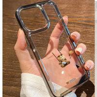 For IPhone 14 Pro Max IPhone Case Thickened TPU Soft Case Clear Case Shockproof Swinging Cute Bear Compatible with For 13 11