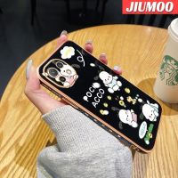 เคส JIUMOO สำหรับ Xiaomi MI 11 Lite 4G 11 Lite 5G 11 Lite 5G 11 Lite 5G Ne เคสการ์ตูนน่ารัก Pochacco แฟชั่นหรูหราบางๆเคสคลุมทั้งหมดป้องกันเลนส์กล้องนิ่มขอบซิลิโคนกล่องกันกระแทก