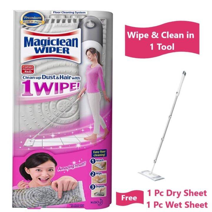 Magic mop Kao Magiclean Wiper Mop Stick Magic Clean Refill Lazada