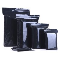 Black Plastic Ziplock Valve Bag Self Seal Reclosable Zip Lock Zipper Poly Pouch Storage Package Pack 16 Sizes Food Storage Dispensers