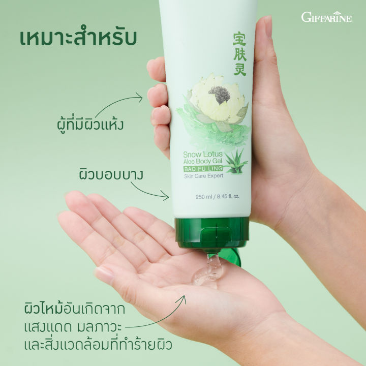 snow-lotus-aloe-body-gel-เจลว่านหางจระเข้-และสารสกัดบัวหิมะ-บำรุงผิวกาย