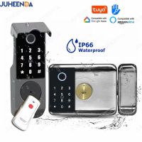 Tuya สมาร์ทล็อค Wifi กลางแจ้ง,แอป Ttlock เซ็นเซอร์ลายนิ้วมือการ์ด IC ดิจิตอลรหัสผ่าน Keyless ล็อคประตูไฟฟ้าในบ้าน