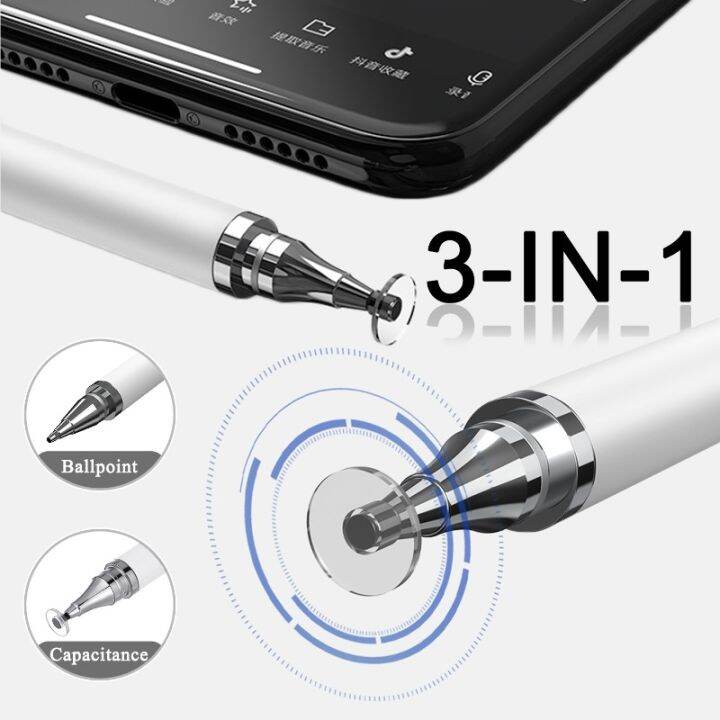 ปากกาปากกาลูกลื่นสไตลัส3in1อเนกประสงค์ที่ตั้งโทรศัพท์บนโต๊ะหน้าจอรองรับแบบยูนิเวอร์แซลสำหรับแท็บเล็ตโทรศัพท์มือถือ
