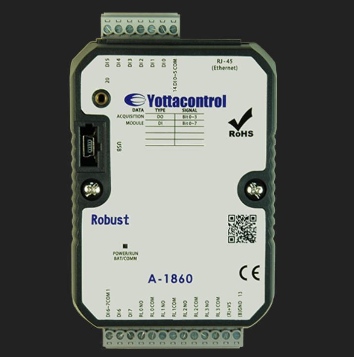 yottacontrol-a-1860-ethernet-io-module-8-digital-input-converter-4-relay-output-converter-อุปกรณ์รับสัญญาณสถานะและควบคุมมีการสื่อสารแบบ-modbus-tcp-ip-lan-datathai-ผลิตในไต้หวัน