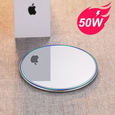 50W Wireless Charger Pad for iPhone 14 13 12 11 Pro XS Max X XR 8 Plus For Samsung S22 S21 S20 S10 S10e S9 S8 Fast Charging
