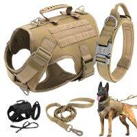 【YF】 Dog Harness Collar No Pull Militar Harness Colete para cães de médio e grande porte Training Molle Pouches