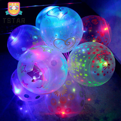 Ts【คลังสินค้าพร้อม】บอลลูนน้ำยางเรืองแสง1ชิ้นบอลลูนตกแต่ง LED ขนาด12นิ้วสำหรับงานเลี้ยงตอนเย็นคริสต์มาสปีใหม่【cod】