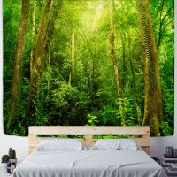 Hot Sale Forest Tapestry Woods Hanging Cloth River And Bridge Background Cloth Tapestry Home Decoration