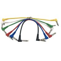 6Pcs Plastic Guitar Patch Cables 6.35 Angled Plug Audio Cables for Effect Pedals Guitar Patch Pedal Cable