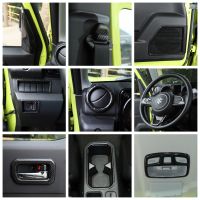 Carbon Fiber Look Interior Refit Kit Pillar A / Door Speaker / Dashboard Cover Trim For Suzuki Jimny 2019 - 2023 ABS