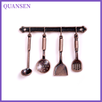 QUANSEN 5pcs 1:12ตุ๊กตาบ้าน Miniature Metal เครื่องครัวตุ๊กตารุ่น Cook set