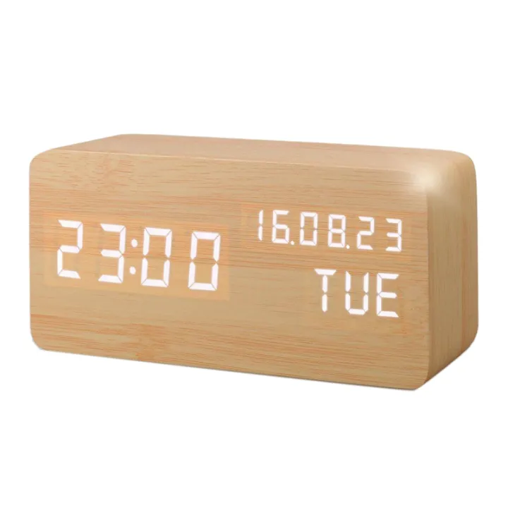 Led Wooden Clock Control, Wooden Table Clock Singapore