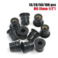 15 20 50 100 pcs M6 Rubber Well Nuts Windshield Fairing Cowl 6mm 1/2 Wellnuts Universal Windscreen Well Nut Screws Accessories