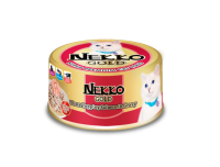 ( 12 กระป๋อง )Nekko Gold ปลาทูน่าหน้าปลาแซลมอนในน้ำเกรวี่ 85g ( แดง )