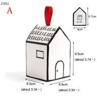 ZIBU กล่องของขวัญสำหรับตกแต่งงานปาร์ตี้เค้กคุ้กกี้วันเกิดลูกอมสำหรับงานแต่งงานรูปทรงบ้าน