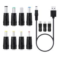 11 in1 5V USB ถึง 5.5x2.1mm 3.5mm 4.0mm 4.8mm 6.4mm 5.5x2.5mm Type C Micro USB Mini USB Plug สายชาร์จสำหรับโทรศัพท์มือถือ