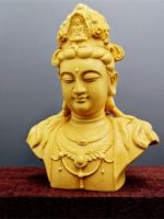 Boxwood carved Guanyin head ornaments statue tea room entrance hall living home new Chinese style hot style