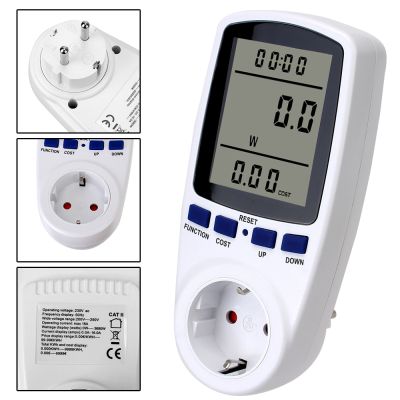 Digital LCD Wattage Kwh Energy Meter Measuring Outlet Power Analyzer 220V AC EU Power Meter Wattmeter Socket Electrical Connectors