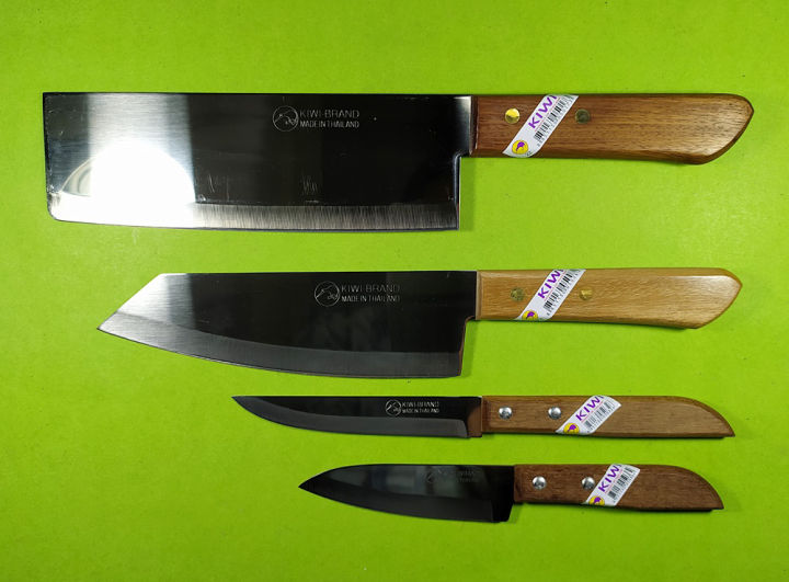 Cooking Kiwi Knives set 4 pcs Kitchen Knife Stainless steel Blade Wood  Handle