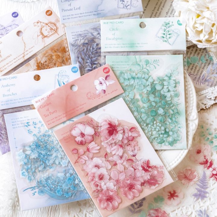 lz-40pcs-pack-cute-cherry-lavender-flower-scrapbooking-diy-sticker-travel-art-hand-craft-notebook-sticker-material