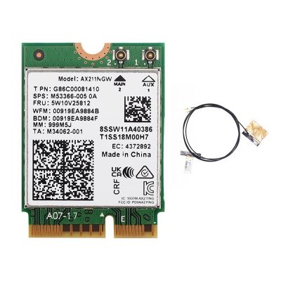 WiFi 6E AX211NGW Tri Band 2.4G/5G/6Ghz Wireless Network Wifi Card for Bluetooth 5.2 AX211 M.2 KeyE CNVio Windows10