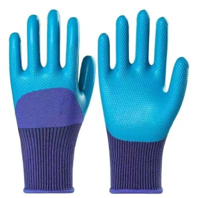 Labor insurance gloves latex embossing and thickening anti-abra-sion antiskid waterproof construction site work work wholesale