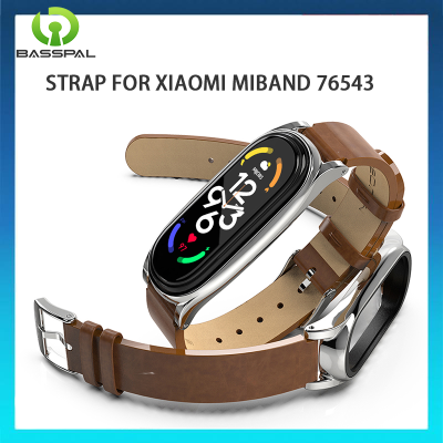 สายคล้องแบบคลาสสิคปลอกโลหะหนัง PU สำหรับ Xiaomi รุ่น Mi Band 3 4 5 6 7สำหรับ MiBand 6 5 4 3สายรัดข้อมือ Mi Band 7