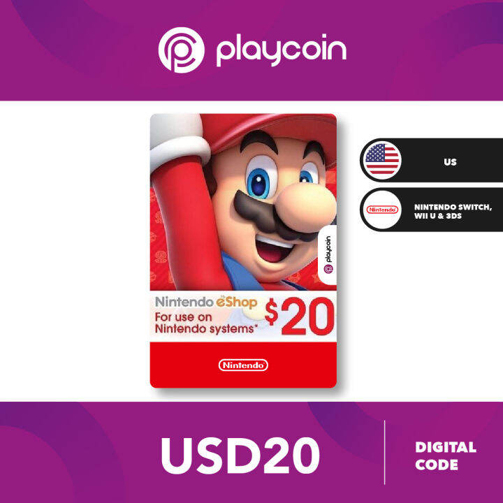 Nintendo eShop Card 20 USD  USA Account digital for Nintendo Switch