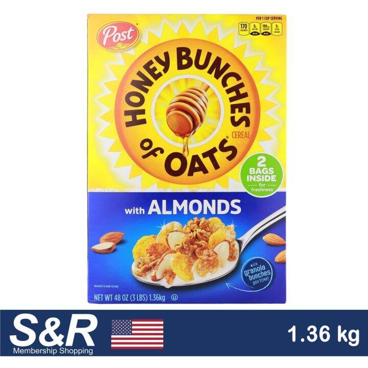 Post Honey Bunches of Oats with Almonds Cereal 1.36kg Lazada PH