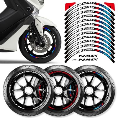 For YAMAHA Nmax 155 Reflective Motorcycle Wheel Rim Hub Sticker Nmax155 14" Wheel Scooter Hub Stripe Decal Decorative Decals Wall Stickers Decals