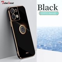 Lxuury Square Frame Plating Silicone Phone Case on for OPPO Reno 8 7 Pro Plus Coque Ultra-thin Soft TPU Back Cover