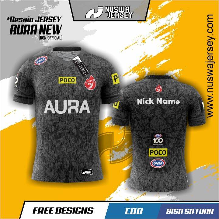 JERSEY AURA 2022 BAJU AURA FIRE KAOS ESPORT BISA REQ NAMA Lazada