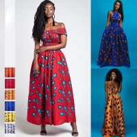 ▲▼ Women 39;s Digital Printing DIY Straps Multiple Wear African Dress Ethnic Style Women 39;s Sexy Casual Party Chic Split Long Dresses