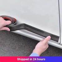 【CW】1 Meter Carbon Fiber DIY Car Door Body Trim Moulding Strip Decal 3cm Width Car Door Sill Protector Bumper Car Styling