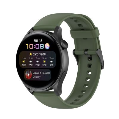 สำหรับนาฬิกา Huawei 4 / Watch 4 Pro สีทึบเหล็กซิลิโคนสแตนเลสสายนาฬิกาแบบมีหัวสีดำ (สีดำ)